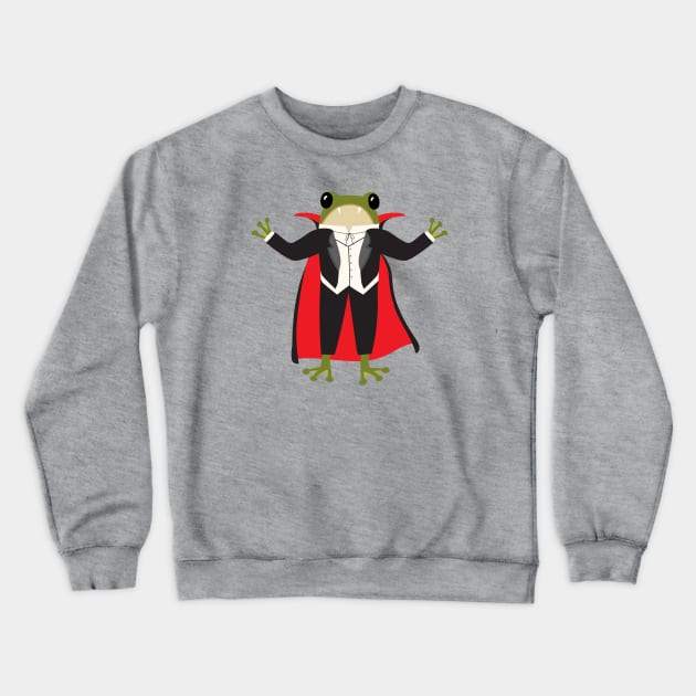 Vampire frog - Frog in a Halloween costume Crewneck Sweatshirt by Jennifer Ladd